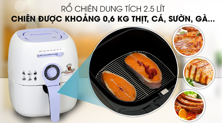 Dung tích - Nồi chiên không dầu Pensonic PDF-2201 2.5 lít Dung tích - Nồi chiên không dầu Pensonic PDF-2201 2.5 lít