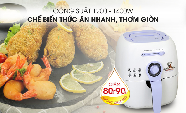 Công suất - Nồi chiên không dầu Pensonic PDF-2201 6 lít Công suất - Nồi chiên không dầu Pensonic PDF-2201 6 lít