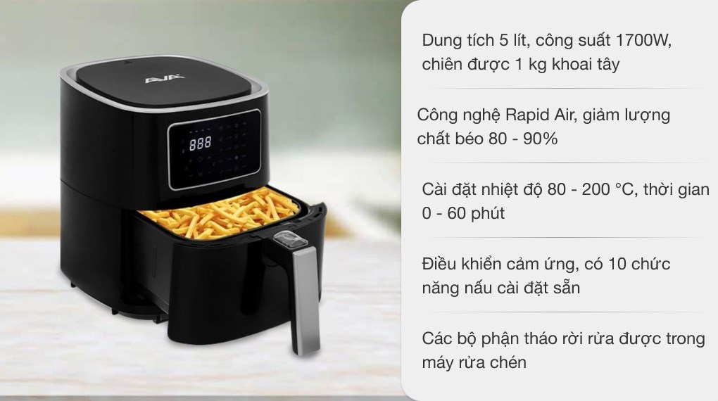 Nồi chiên không dầu Ava AF40155D 5 lít