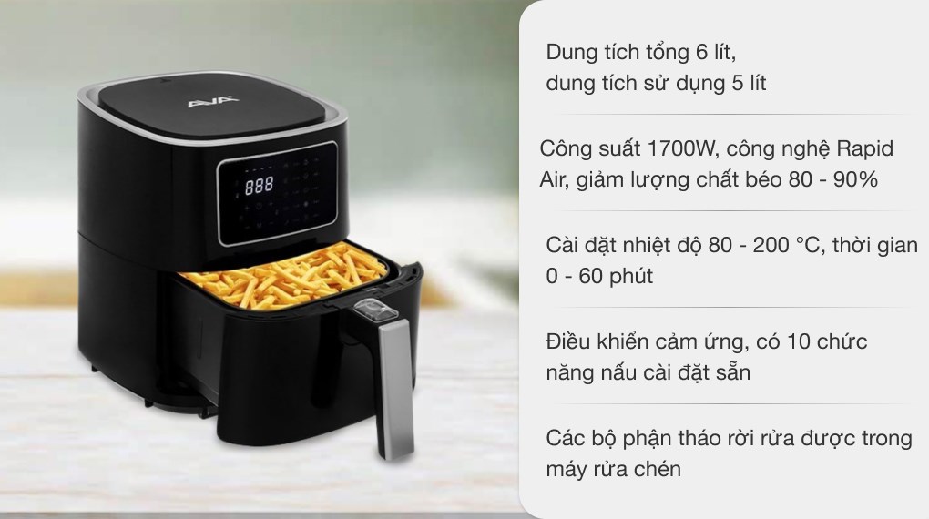Nồi chiên không dầu AVA 5 lít AF40155D