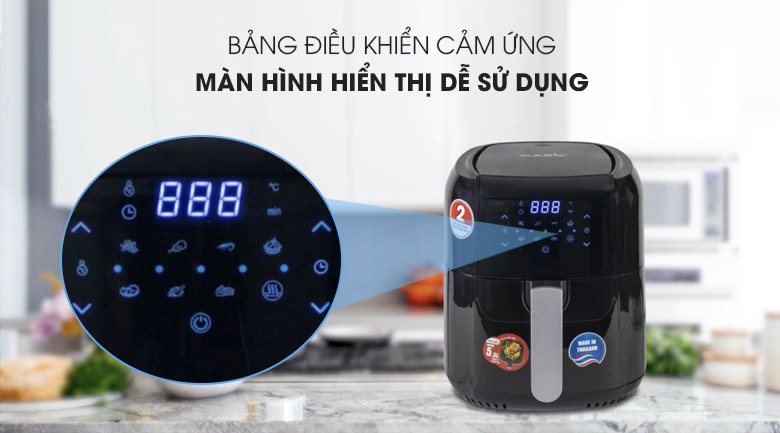 Bảng điều khiển dễ dùng - Nồi chiên không dầu Magic Eco AC-102 5.5 lít