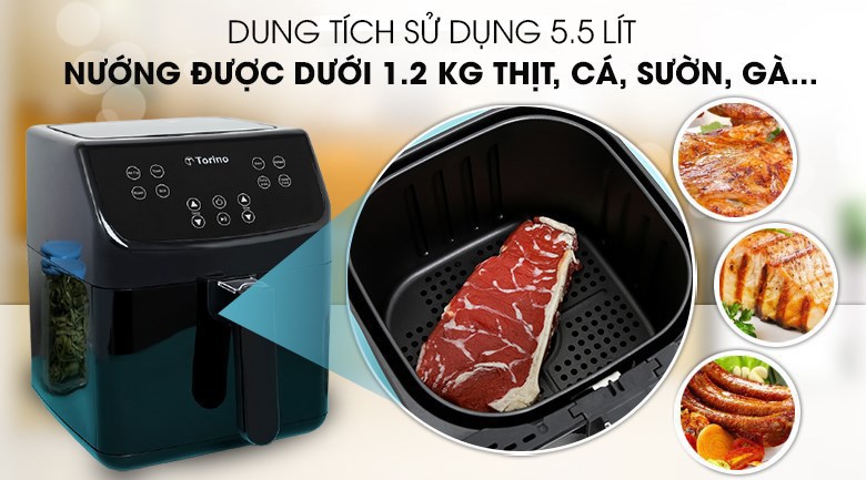 Nồi chiên không dầu Torino TF-JW55A 5.5 lít