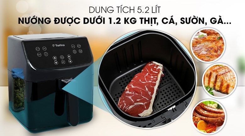 Nồi chiên không dầu Torino TF-JW55A 5.2 lít