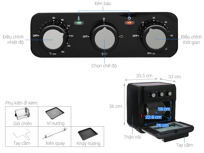 Lò chiên không dầu Hawonkoo 10 lít AFH-100