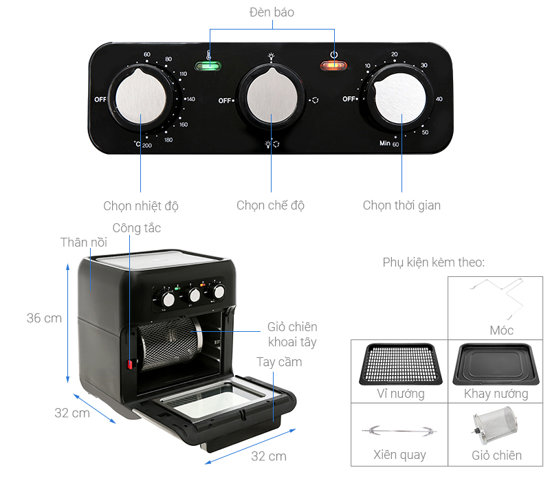 Lò chiên không dầu Hawonkoo AFH-100 10 lít