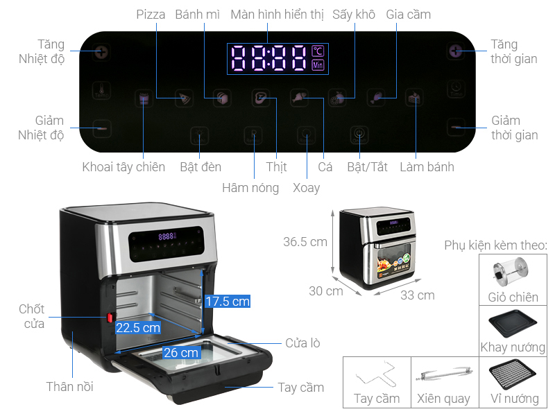 Lò chiên không dầu Hawonkoo AFH-101 10 lít