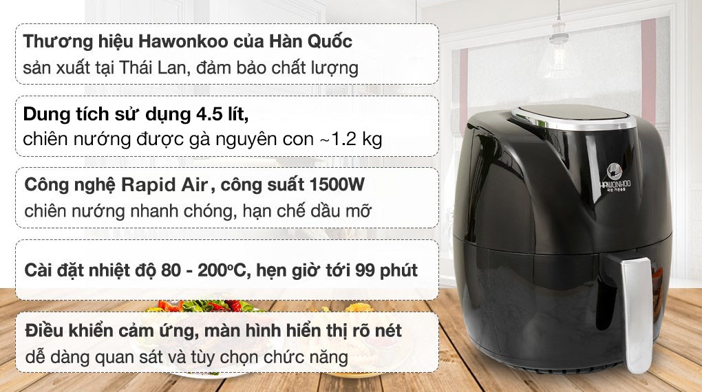 Nồi chiên không dầu Hawonkoo AFH-045 6 lít