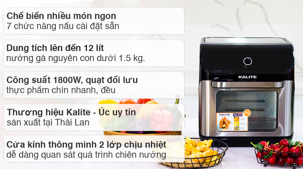 Lò chiên không dầu Kalite Q12 12 lít - 17