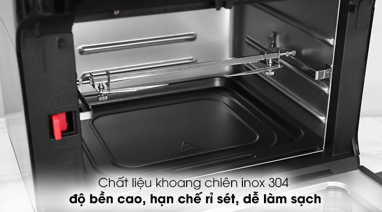 Nồi chiên không dầu Kalite Q12 12 lít - Khoang chiên được phủ chất liệu inox 304 bóng sáng, bền bỉ