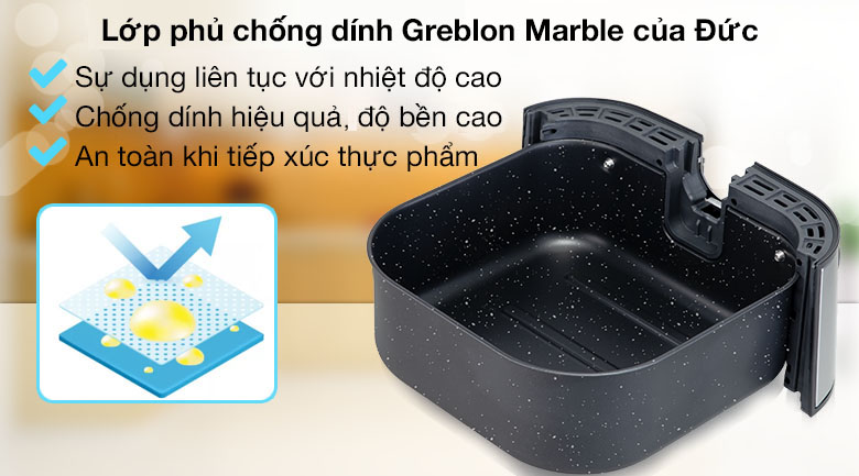 Lòng nồi - Nồi chiên không dầu Bluestone AFB-5880 5.5 lít