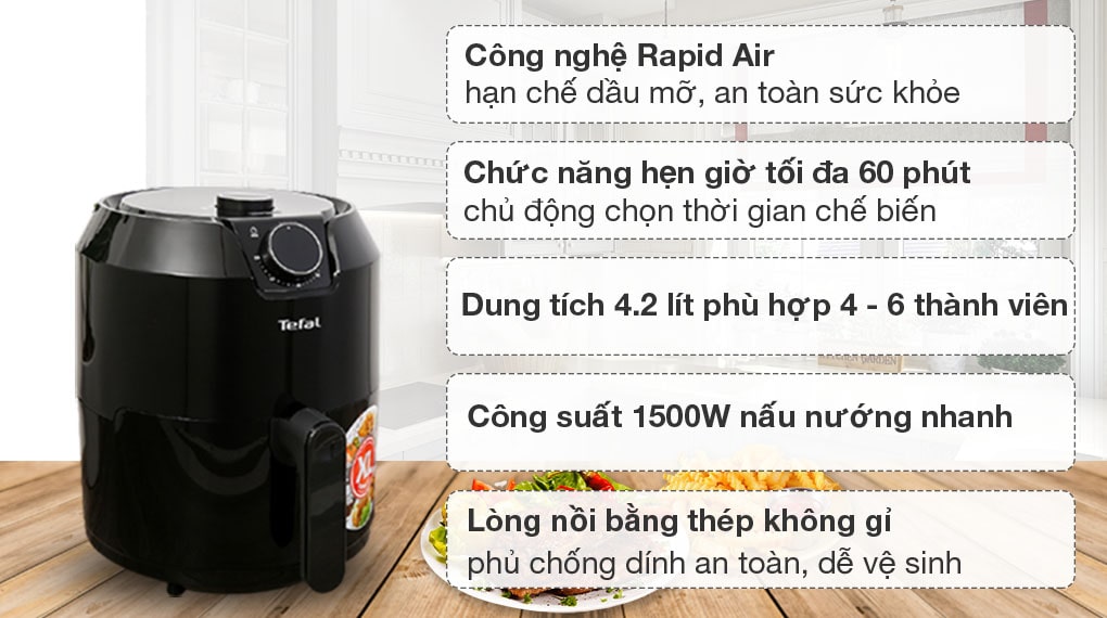 Nồi chiên không dầu Tefal 4.2 lít EY201815 - 12