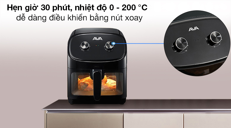 Nồi chiên không dầu AVA 55K07A - Nhiệt độ, thời gian