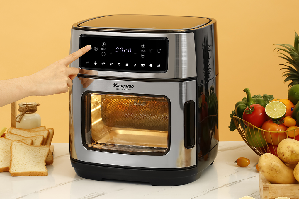 Lò chiên không dầu Kangaroo KG12AF1A 12 lít Màu Đen - Xám