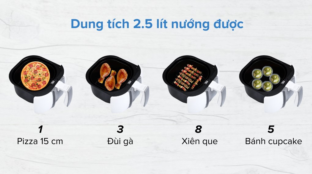 Nồi chiên không dầu Sunhouse SHD4023W 2.5 lít