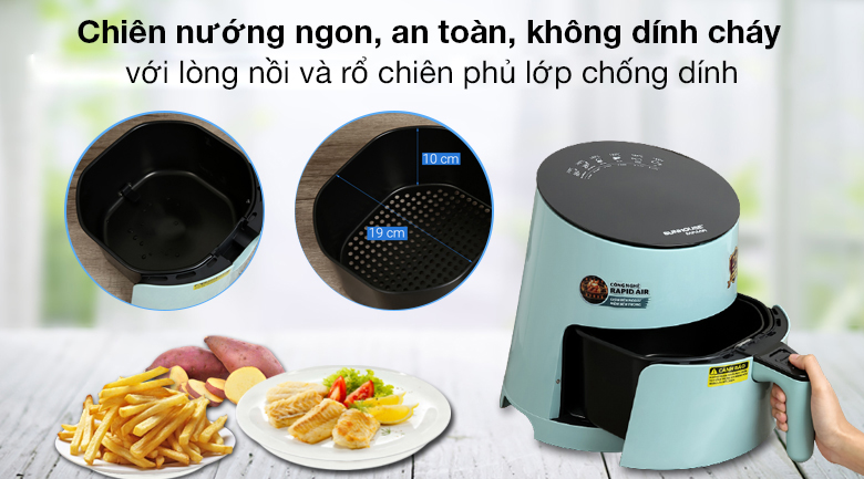 Nồi chiên không dầu Sunhouse SHD4085G 3.5 lít - Chất liệu