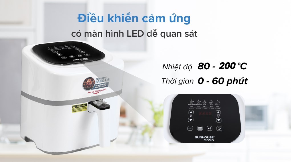 Nồi chiên không dầu Sunhouse Mama SHD4086W 4.5 lít