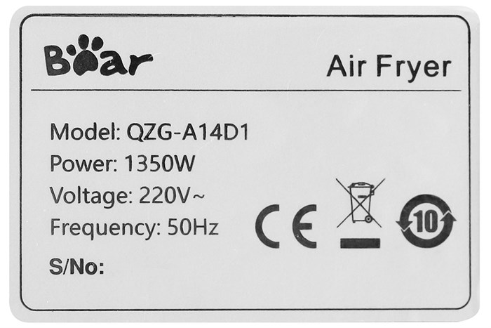 Nồi chiên không dầu Bear QZG-A14D1 3.6 lít Màu Đen - Xanh lá