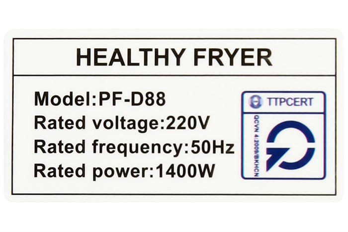 Nồi chiên không dầu Perfect PF-D88 5 lít Màu Trắng