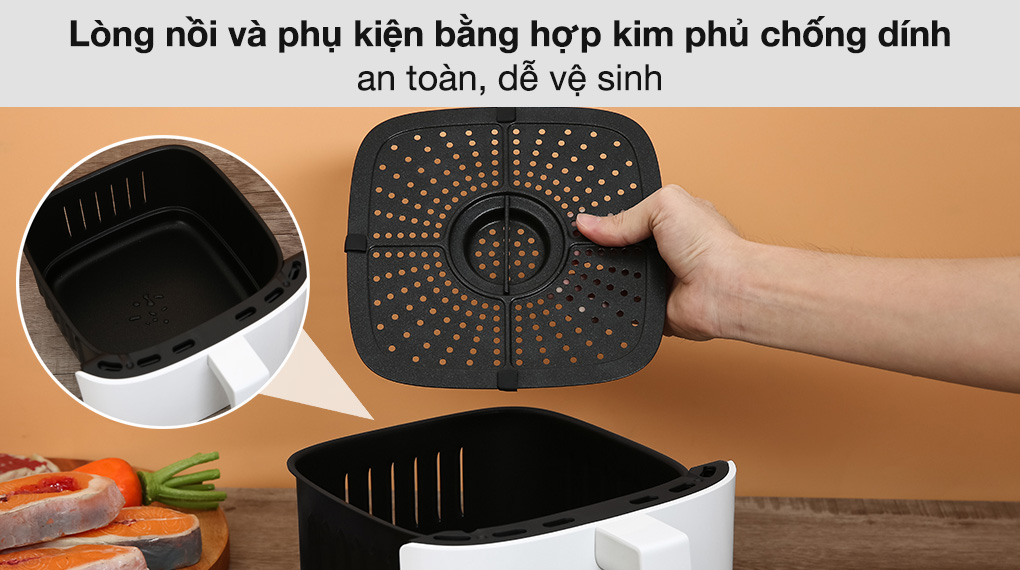 Nồi chiên không dầu Xiaomi Mi Smart MAF02 3.5 lít - Lòng nồi và phụ kiện