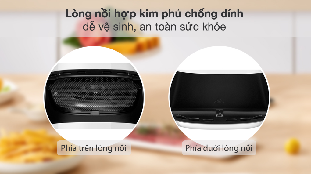 Nồi chiên không dầu Xiaomi Mi Smart MAF02 3.5 lít-lòng nồi hợp kim phủ chống dính