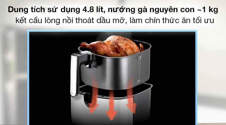 Nồi chiên không dầu Cuckoo CAF-G0510T - Dung tích sử dụng