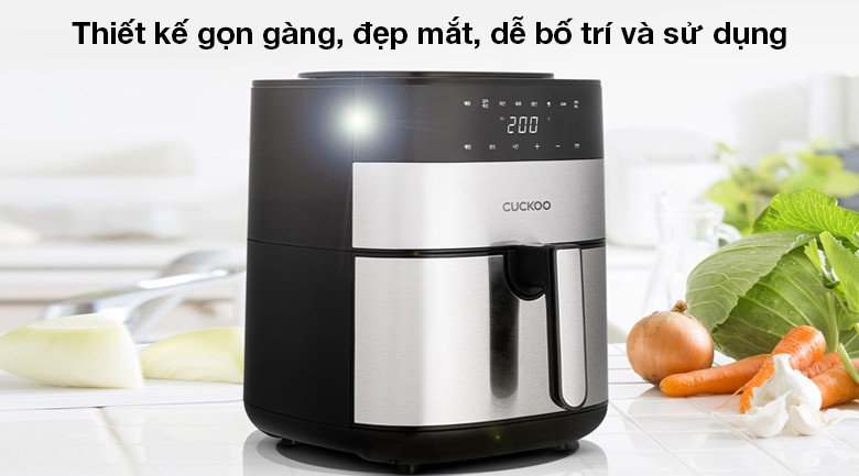 Nồi chiên không dầu Cuckoo CAF-G0510T 5.5L - Thiết kế nồi chiên không dầu cao cấp, sang trọng