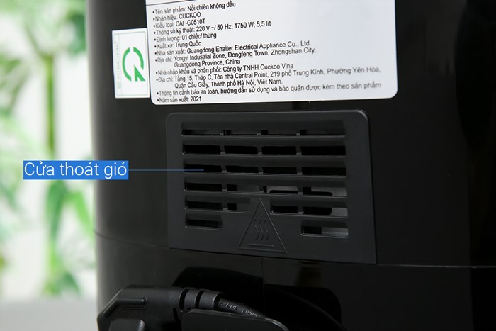 Nồi chiên không dầu Cuckoo 5.5 lít CAF-G0510T Màu Đen