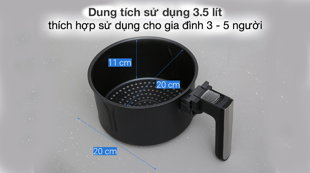 Nồi chiên không dầu Cuckoo CAF-F0410T - Dung tích sử dụng