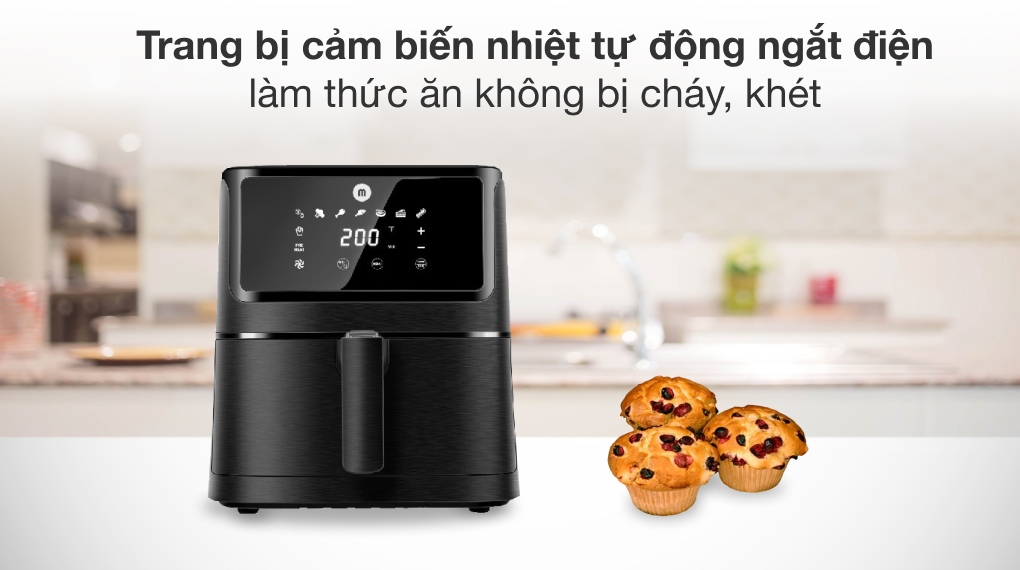 Nồi chiên không dầu Mishio MK-284 5.5 lít - Cảm biến nhiệt