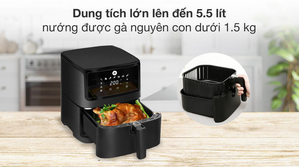 Nồi chiên không dầu Mishio MK5.-284 5.5 lít - Dung tích