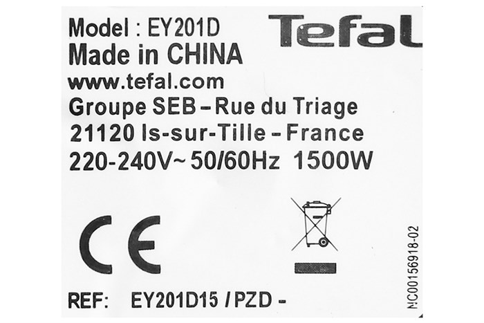 Nồi chiên không dầu Tefal 4.2 lít EY201D15 Màu Đen - Bạc