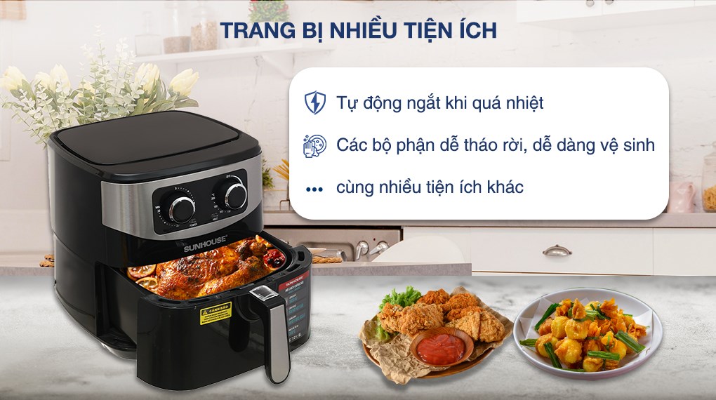 Nồi chiên không dầu Sunhouse 6 lít SHD4062