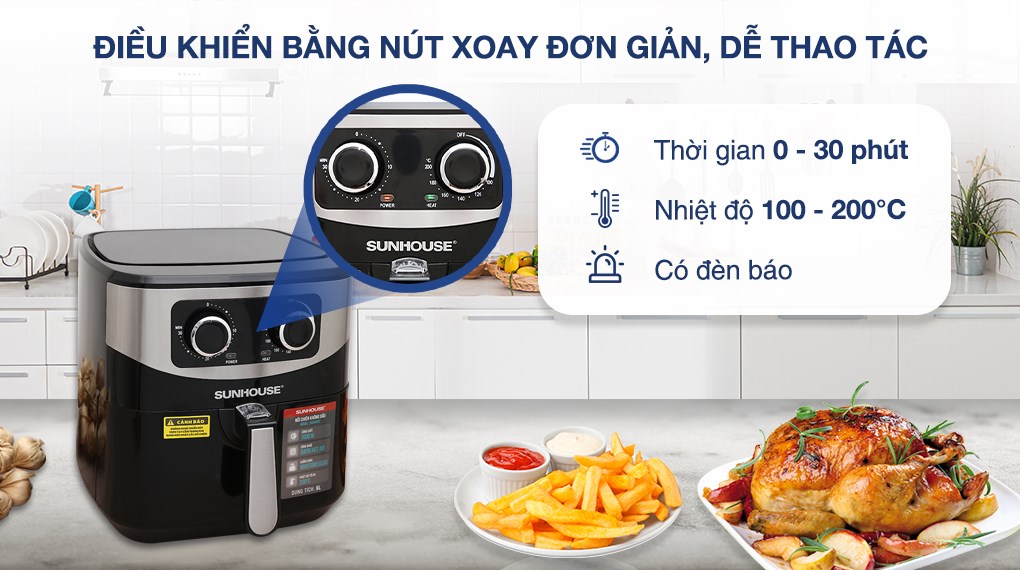 Nồi chiên không dầu Sunhouse 6 lít SHD4062