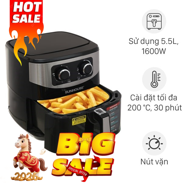 Nồi chiên không dầu Sunhouse 6 lít SHD4062