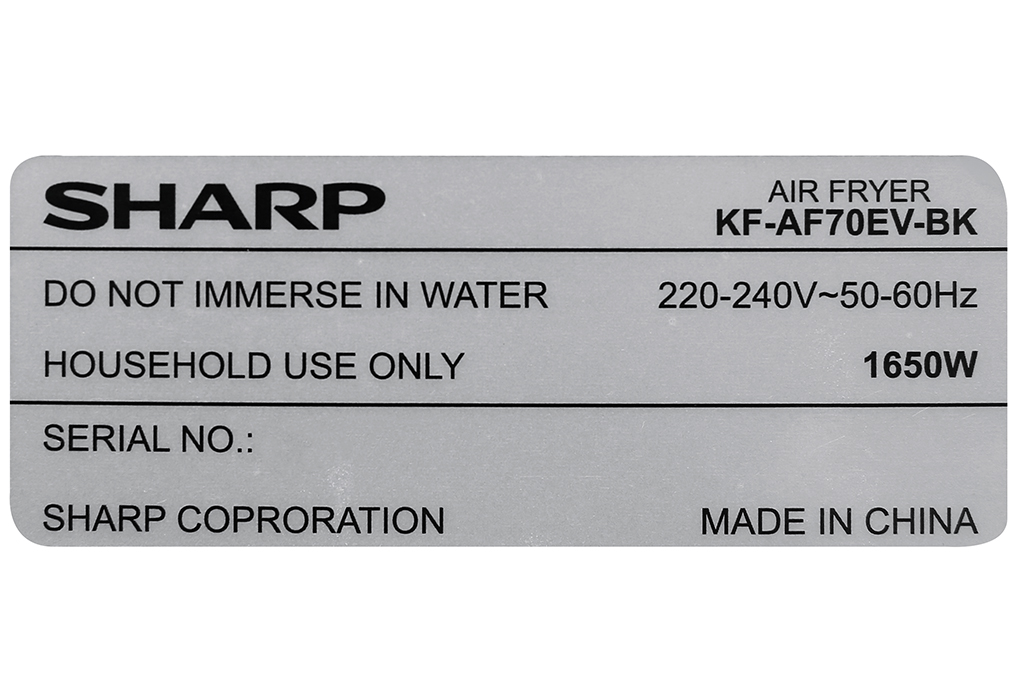 Siêu thị nồi chiên không dầu Sharp KF-AF70EV-BK 5.5 lít