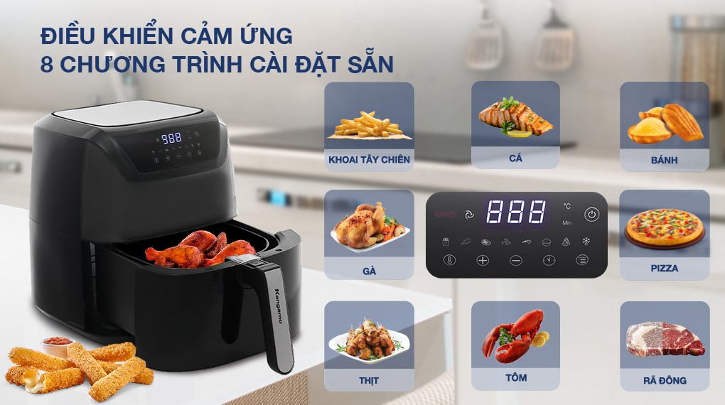 Nồi chiên không dầu Kangaroo 8 lít KG8AF1A