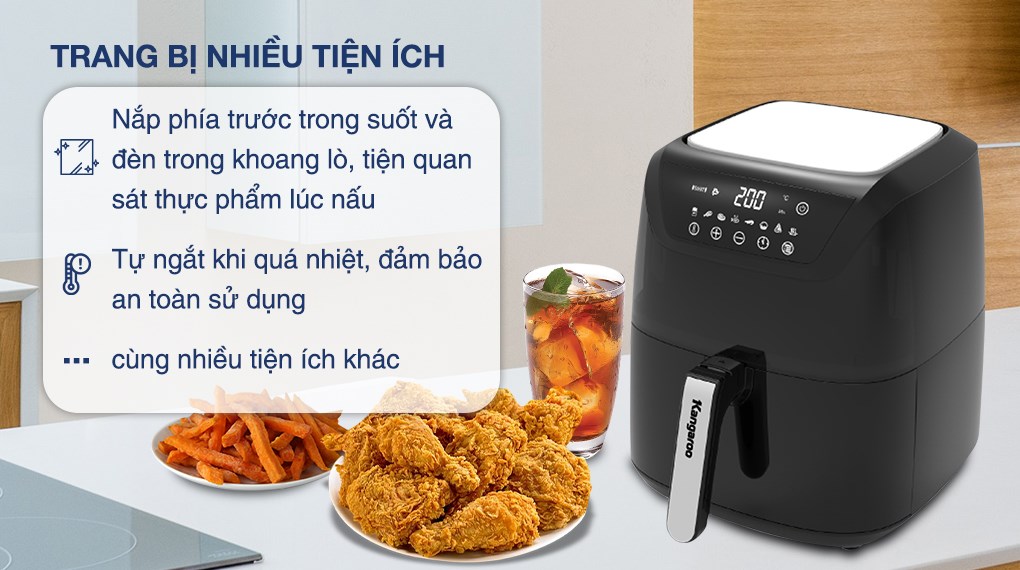 Nồi chiên không dầu Kangaroo 8 lít KG8AF1A