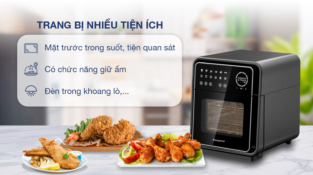 Lò chiên không dầu Kangaroo KG12AF8A 12 lít - Tiện ích