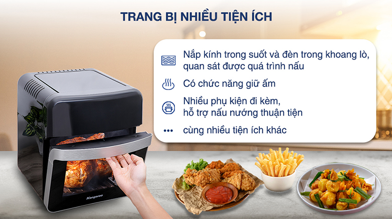 Lò chiên không dầu Kangaroo KG12AF6A 12 lít - Tiện ích