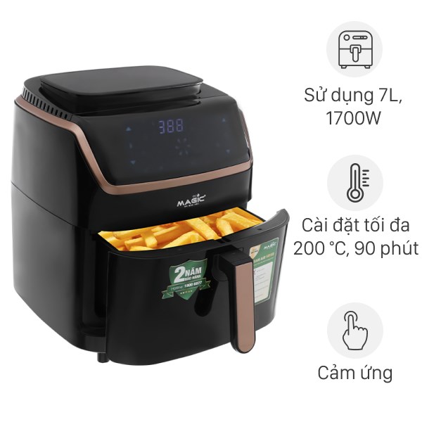 Nồi chiên không dầu kết hợp hấp Magic Eco S07 PRO 7 lít