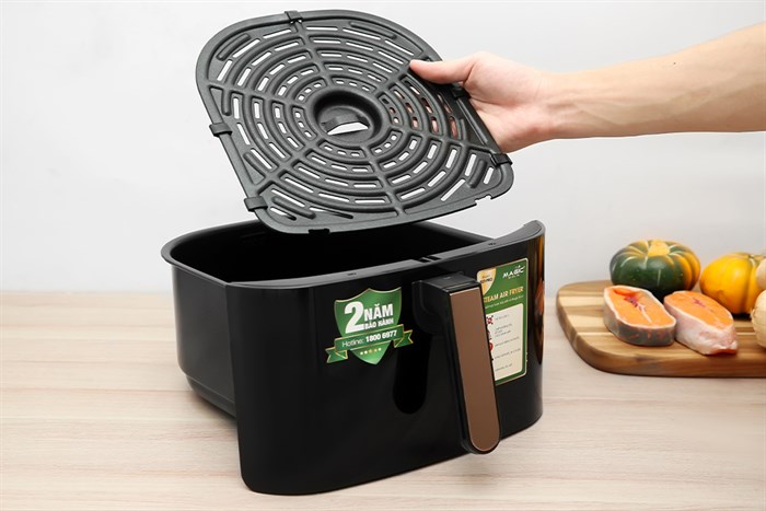 Nồi chiên không dầu kết hợp hấp Magic Eco S07 PRO 7 lít Màu Đen