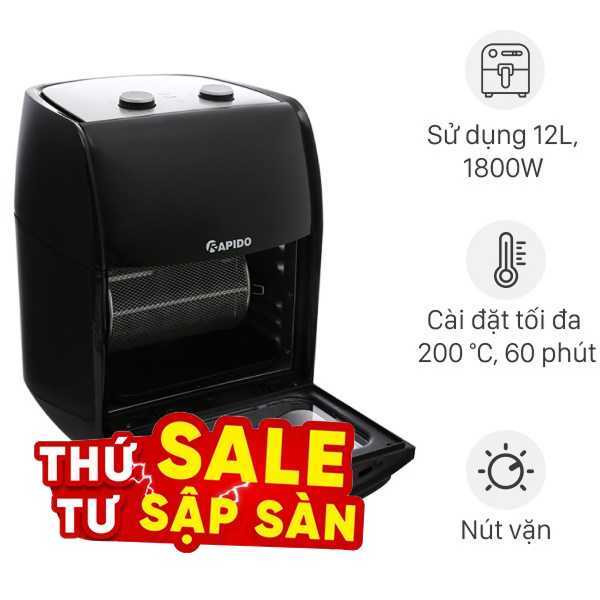 Lò chiên không dầu Rapido 12 lít RAF-12M1