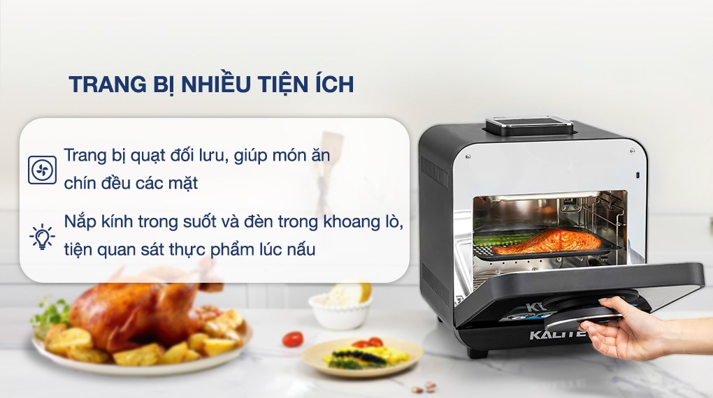 Lò chiên không dầu kết hợp hấp Kalite 15 lít STEAM STAR