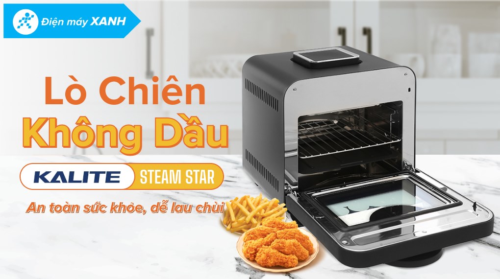 Lò chiên không dầu kết hợp hấp Kalite STEAM STAR 15 lít