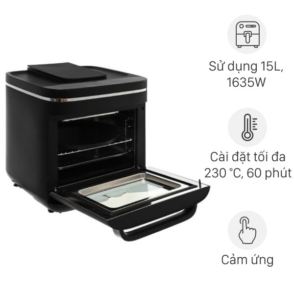 Lò chiên không dầu kết hợp hấp Kalite 15 lít STEAM X
