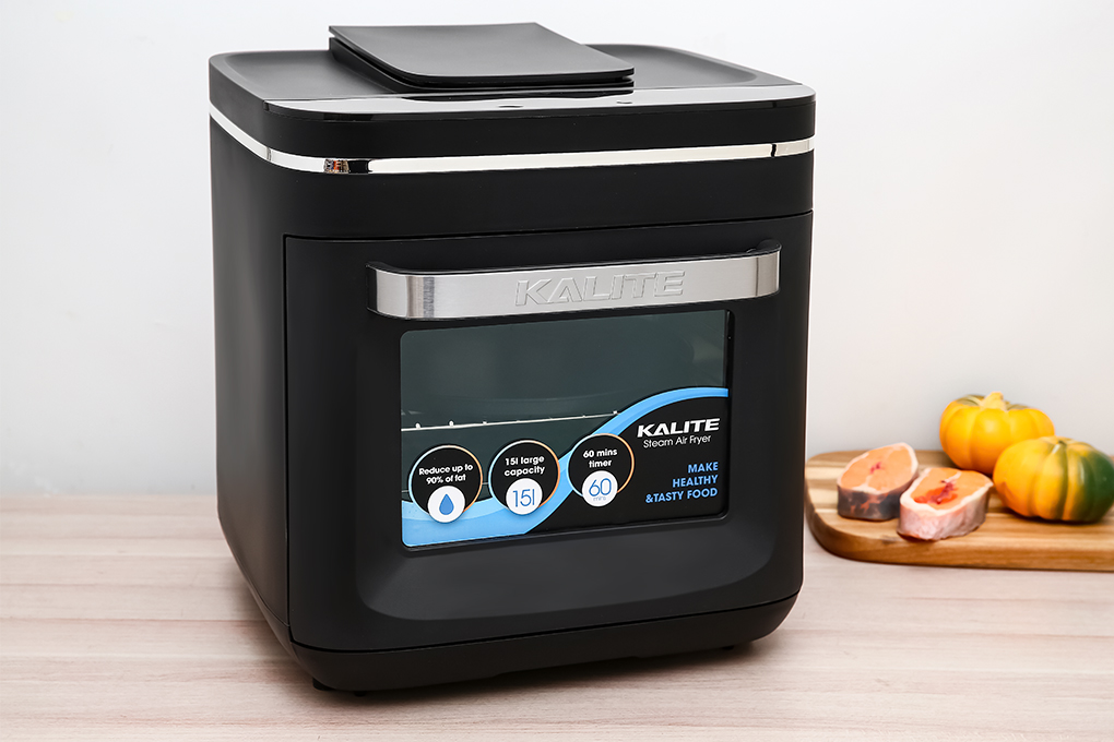 Lò chiên không dầu kết hợp hấp Kalite 15 lít STEAM X Màu Đen
