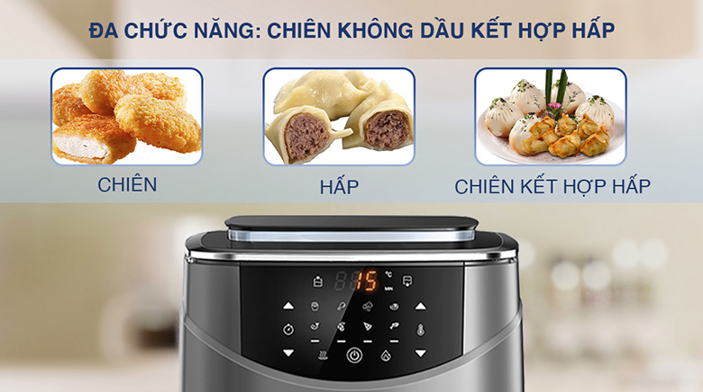 Nồi chiên không dầu kết hợp hấp Kalite STEAM 7 7 lít - Đa chức năng