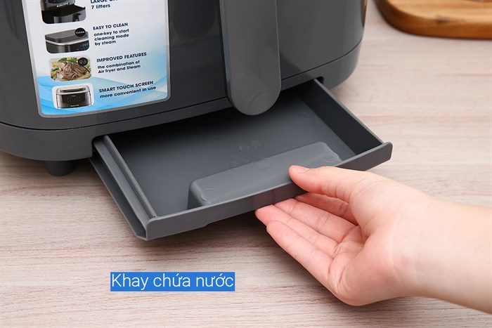 Nồi chiên không dầu kết hợp hấp Kalite STEAM 7 7 lít Màu Xám