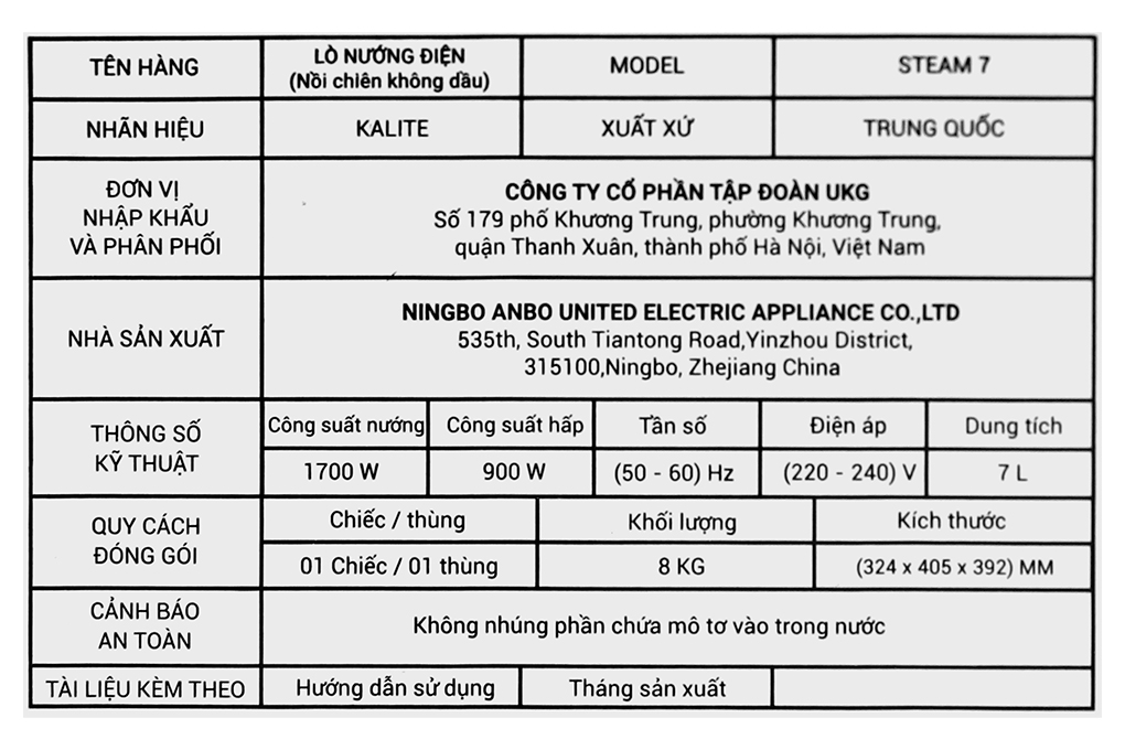 Nồi chiên không dầu kết hợp hấp Kalite STEAM 7 7 lít - 13