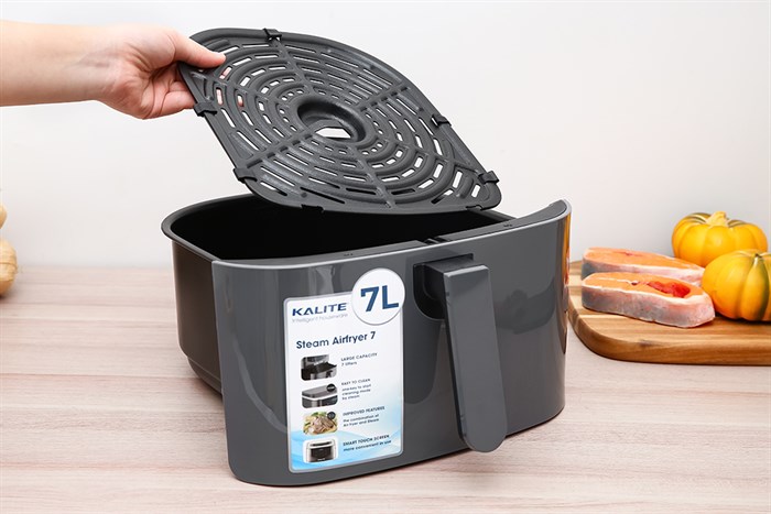 Nồi chiên không dầu kết hợp hấp Kalite STEAM 7 7 lít Màu Xám